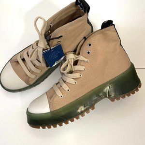 Zara Canvas High Top Platform Sneaker